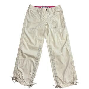 Vintage Express Cargo Khaki Capri Adjustable Bow Cuff Y2K Cropped Pant NWT Sz4